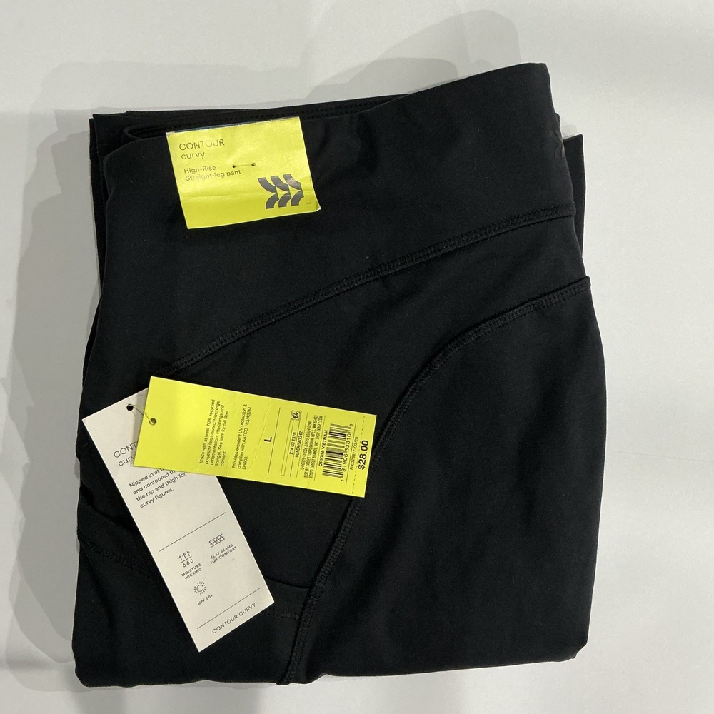 All in Motion Contour Curvy High-Rise Straight-Leg Pants Black Large NWT